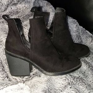 Black suede booties